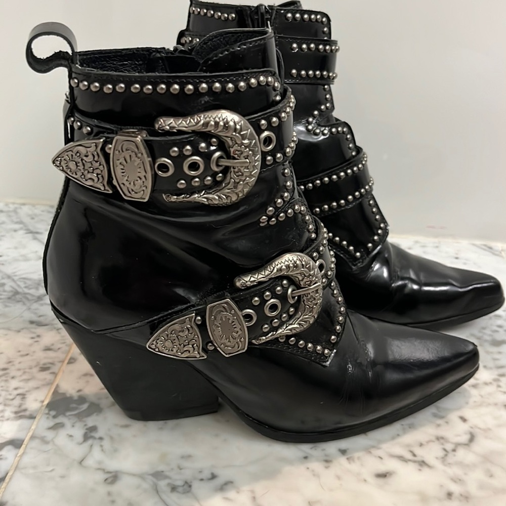 Black Jeffrey Campbell Buckle Boots